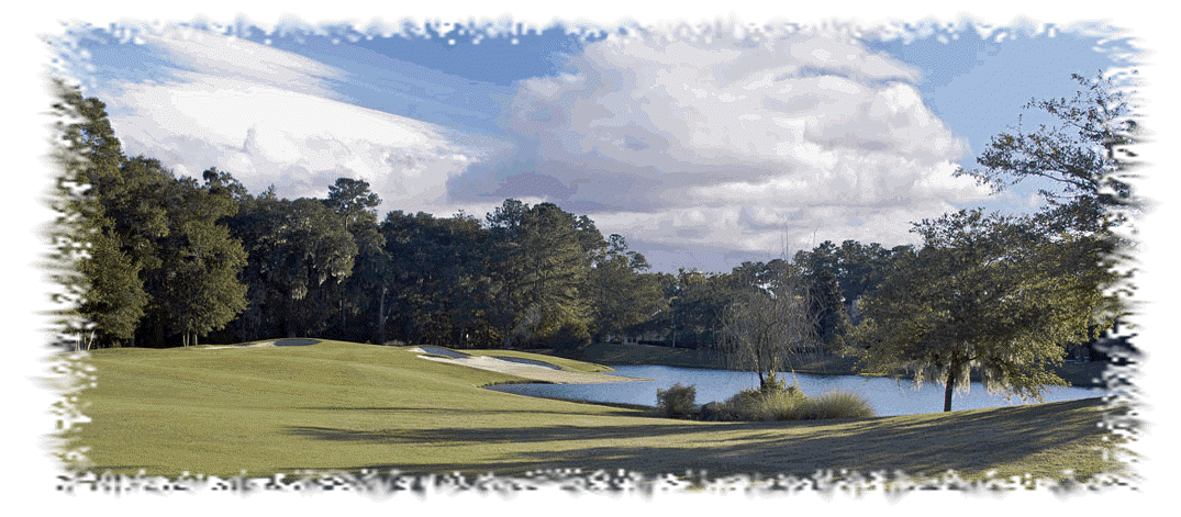 Image: Fairway with lake and sand trap on right